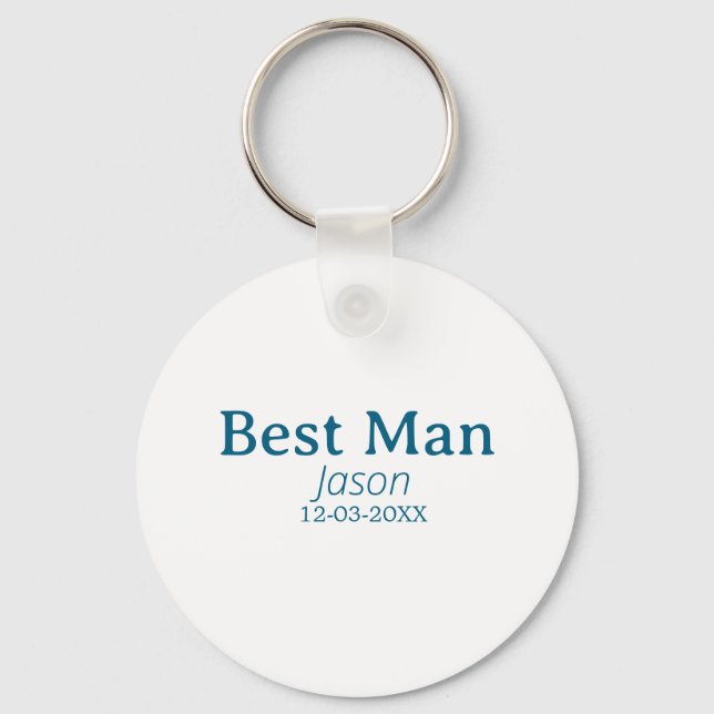 groomsman bachelorette party add name modern simpl keychain (Front)