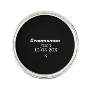 groomsman bachelorette party add name modern simpl lapel pin