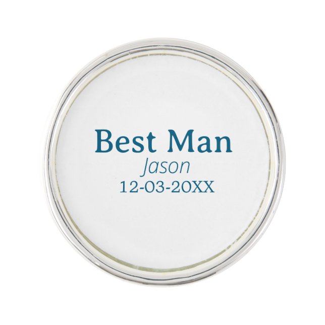groomsman bachelorette party add name modern simpl lapel pin (Front)