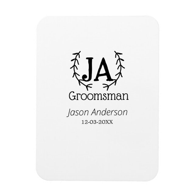 groomsman bachelorette party add name modern simpl magnet (Vertical)