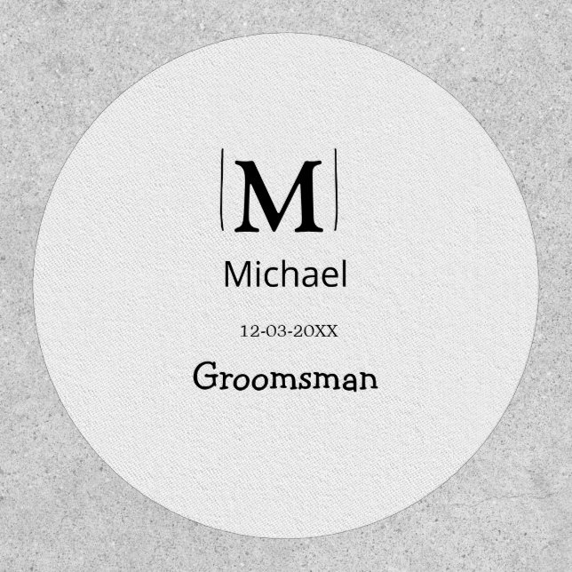 groomsman bachelorette party add name modern simpl patch (Front)