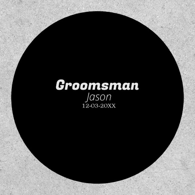 groomsman bachelorette party add name modern simpl patch (Front)