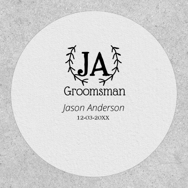 groomsman bachelorette party add name modern simpl patch (Front)