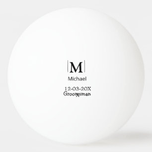 groomsman bachelorette party add name modern simpl ping pong ball