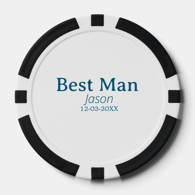 groomsman bachelorette party add name modern simpl poker chips (Front)