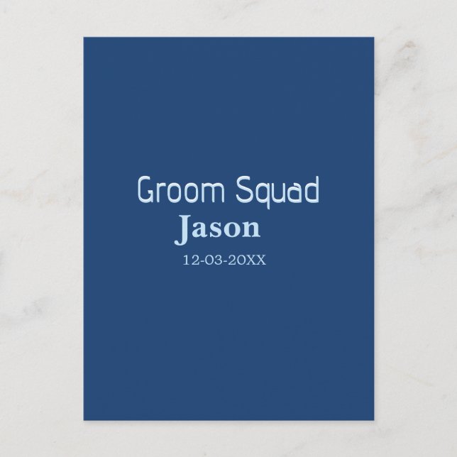 groomsman bachelorette party add name modern simpl postcard (Front)