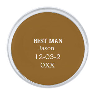 groomsman bachelorette party add name modern simpl silver finish lapel pin