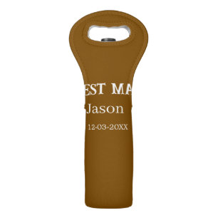 groomsman bachelorette party add name modern simpl wine bag
