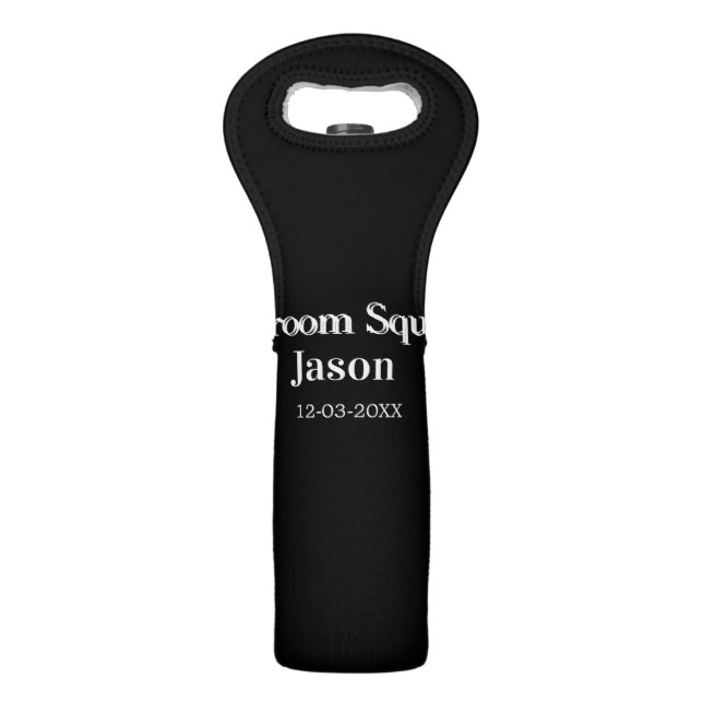 groomsman bachelorette party add name modern simpl wine bag (Front)