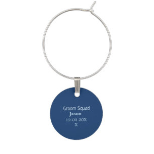 groomsman bachelorette party add name modern simpl wine charm