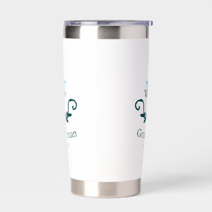 groomsman bachelorette party blue vintage classic insulated tumbler