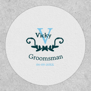 groomsman bachelorette party blue vintage classic patch