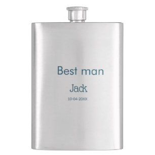 groomsman best man add name text bachelorette flask
