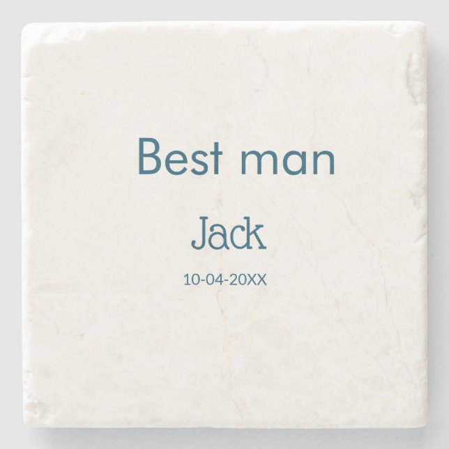 groomsman best man add name text bachelorette stone coaster (Front)