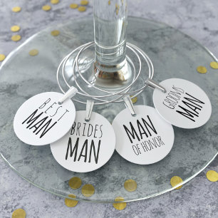 Groomsman, Best Man, Bridesman and Man of Honor Wine Charm