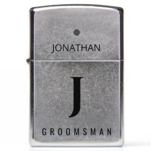 Groomsman | Best Man elegant monogrammed favor Zippo Lighter