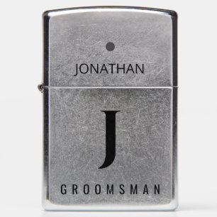 Groomsman   Best Man elegant monogrammed favor Zippo Lighter