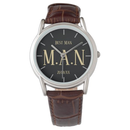 Groomsman Best Man Father Bride Groom Monogrammed Watch