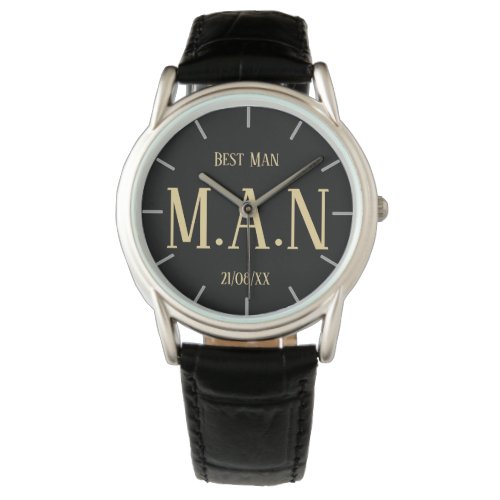 Groomsman Best Man Father Bride Groom Monogrammed Watch