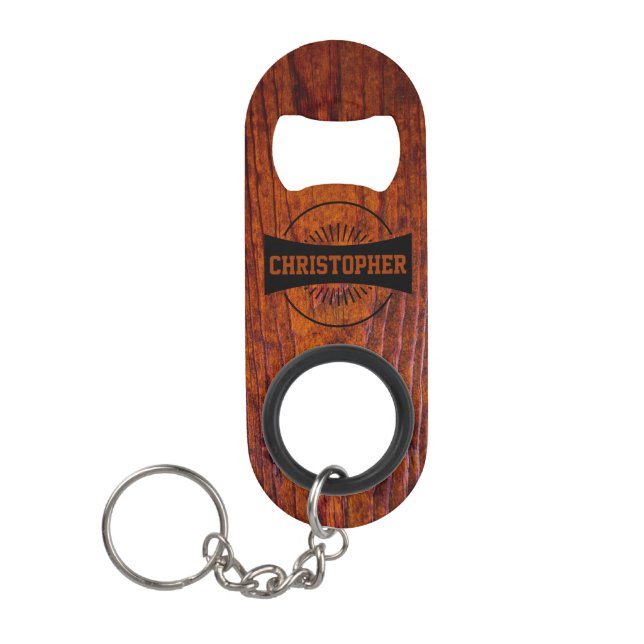 Groomsman Best Man Groom Wedding Party Modern Keychain Bottle Opener (Front)