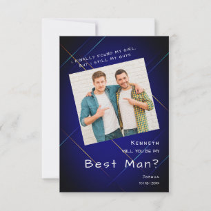 Groomsman Best Man Proposal on Dark Background Invitation
