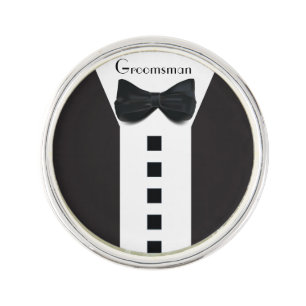Groomsman Best Man Tuxedo 🎩 Elegant Bling Lapel Pin