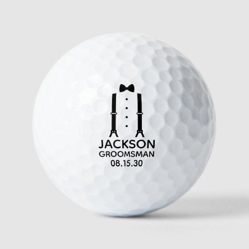 Groomsman Black Bow Tie Golf Balls