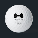 Groomsman Black Bow Tie Golf Balls<br><div class="desc">These golf balls are a great favor for the groomsmen in your wedding. If all your wedding party will be wearing suits with bow ties this design with a traditional double bow tie in black would be perfect. They'd be great for a bachelor party or weekend. The job title can...</div>
