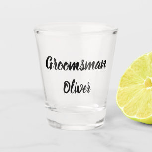Groomsman Black Custom Name Gifts Wedding Shot Glass
