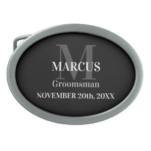 Groomsman Black Elegant Simple Modern Belt Buckle