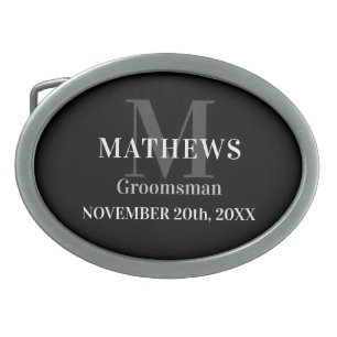Groomsman Black Elegant Simple Modern Belt Buckle