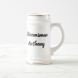Groomsman Black Elegant Stylish Gifts Wedding  Bee Beer Stein