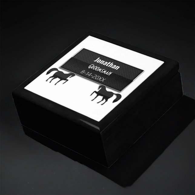Groomsman Black Metallic Personalized Gift Box (Creator Uploaded)