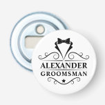 Groomsman Black Tie Bottle Opener<br><div class="desc">Wedding Groomsman Black Tie Bottle Opener</div>