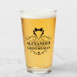Groomsman Black Tie Glass<br><div class="desc">Wedding Groomsman Black Tie Drinking Glass</div>