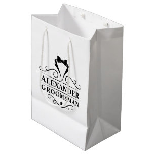 Groomsman Black Tie Medium Gift Bag