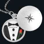 Groomsman Black Tie Necklace<br><div class="desc">Keepsake Necklaces Choose either Silver Plated Gold Finish or Sterling Silver Unique Personalized Custom !st Christmas Gift Wedding Keepsake Wedding Party Necklaces - to change background color - click customize - click edit - choose last tool in drop down menu and choose from one of the colors shown or enter...</div>