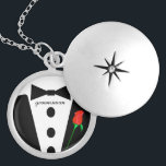 Groomsman Black Tie  Necklace<br><div class="desc">Keepsake Necklaces Choose either Silver Plated Gold Finish or Sterling Silver Unique Personalized Custom !st Christmas Gift Wedding Keepsake Wedding Party Necklaces - to change background color - click customize - click edit - choose last tool in drop down menu and choose from one of the colors shown or enter...</div>