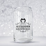 Groomsman Black Tie Shot Can Glass<br><div class="desc">Wedding Groomsman Black Tie Shot Can Glass</div>