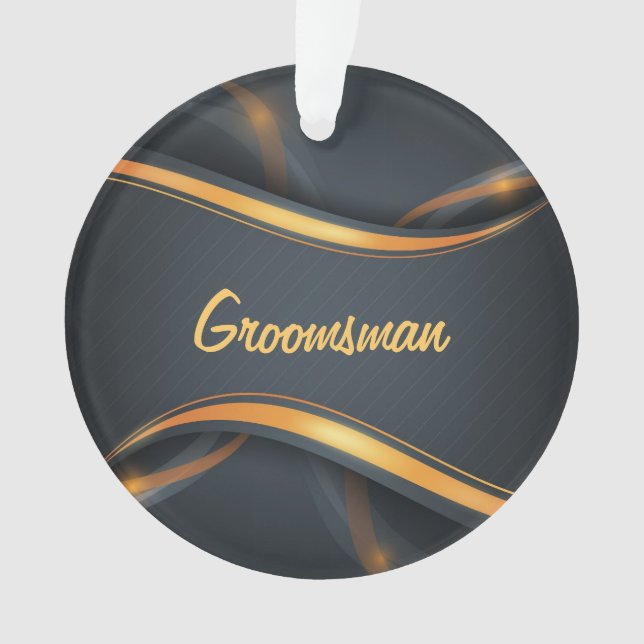 Groomsman (blk/gd) ornament (Front)