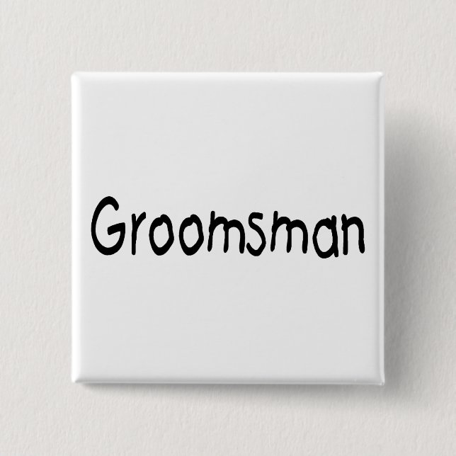 Groomsman (Blk) Pinback Button (Front)