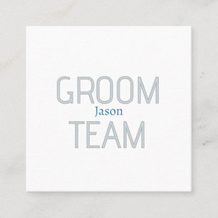 groomsman bold groom team gray blue white bachelor calling card