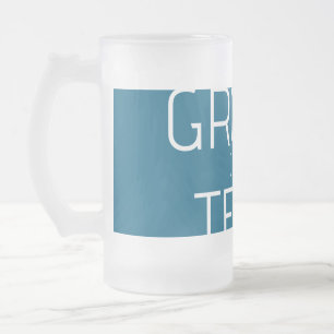 groomsman bold groom team gray blue white bachelor frosted glass beer mug