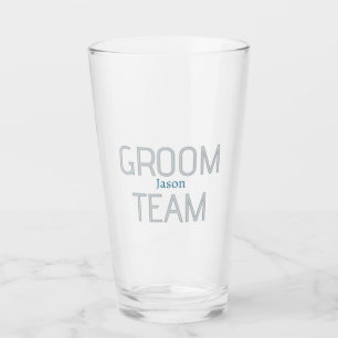 groomsman bold groom team gray blue white bachelor glass