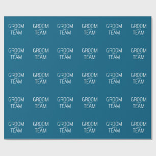 groomsman bold groom team gray blue white bachelor wrapping paper
