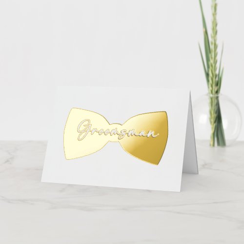 Groomsman Bow Tie Foil Greeting Card