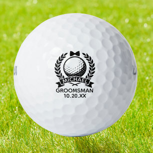 Groomsman Bowtie Best Man Wedding Personalized Golf Balls