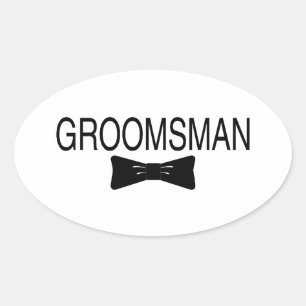 Groomsman Bowtie Oval Sticker
