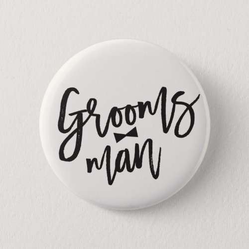 Groomsman Brush Bow Tie Wedding Party Button