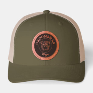 Groomsman Bulldog Leather Patch Hat
